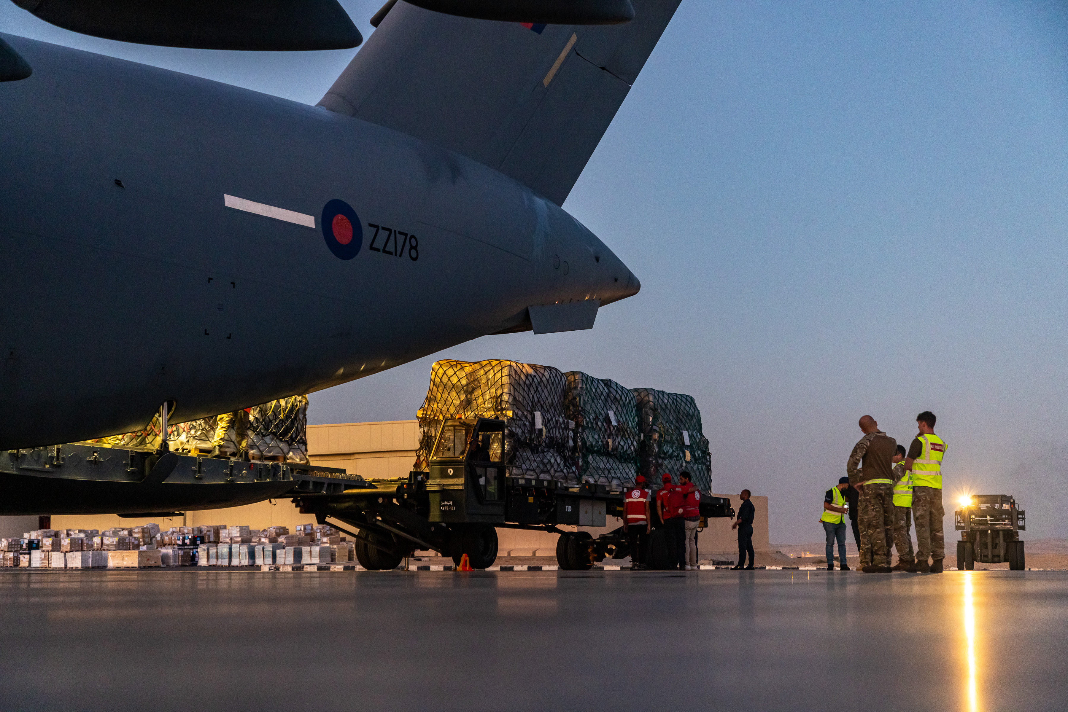 A fourth Royal Air Force flight, carrying vital aid for humanitarian agencies to support civilians in Gaza, has arrived in Egypt.